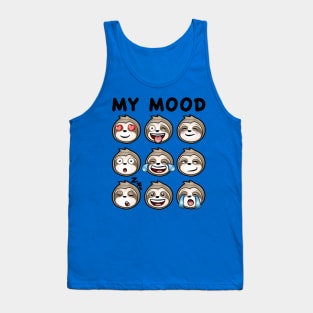 My mood Funny sloth icons faces Tank Top